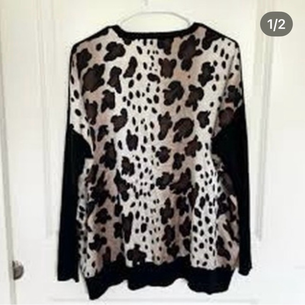 St John Silk Cashmere Blend Oversize Sweater